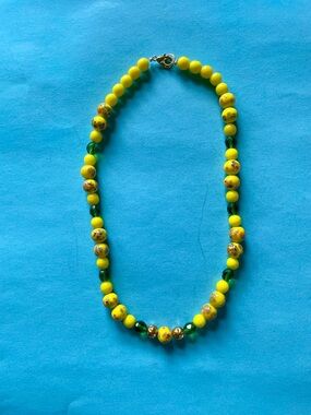 Yellow Beaded Women's Necklace